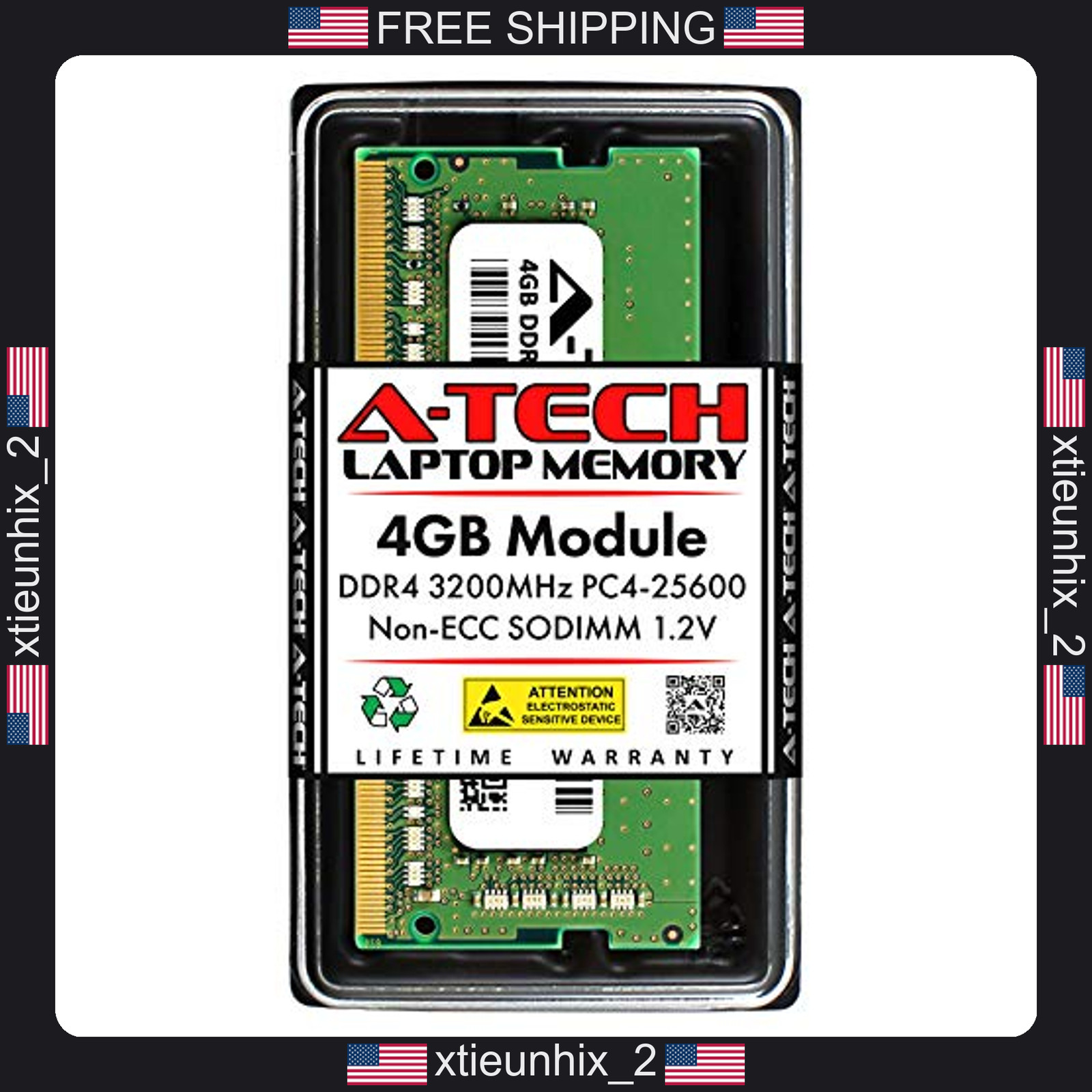 DDR4 Laptop RAM 4GB 3200MHz SO-DIMM Unbuffered Memory