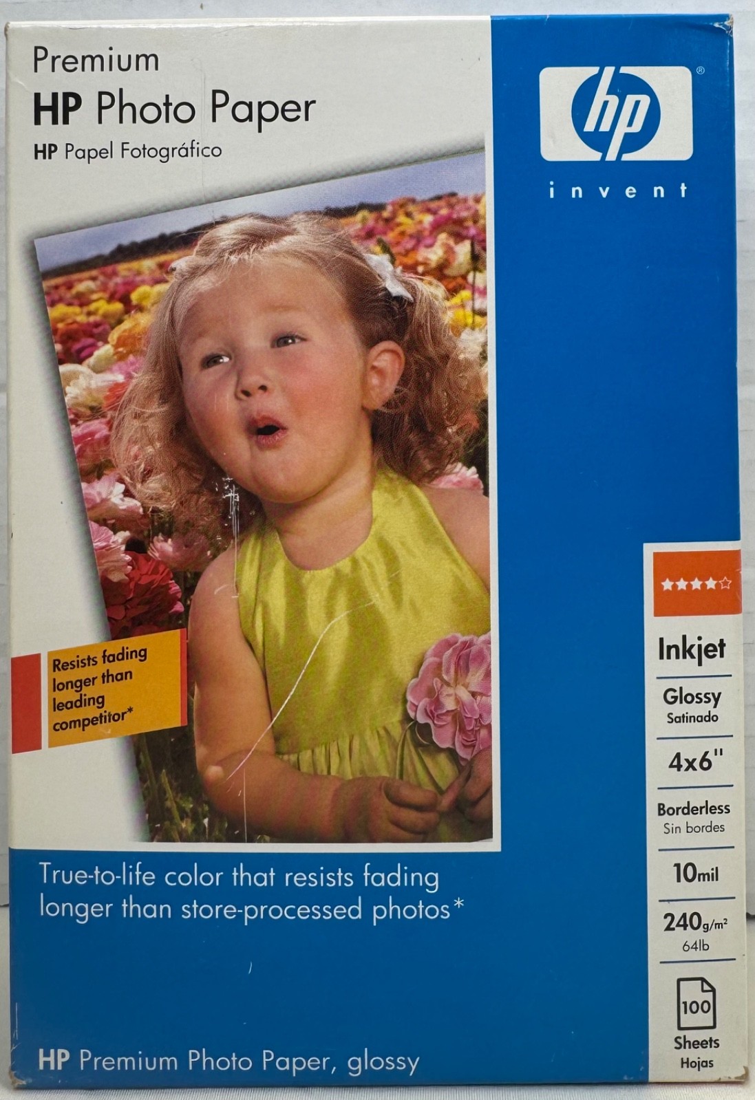 Premium HP Invent Photo Paper - Borderless 4x6" Glossy Inkjet 100 Sheets Q5477A