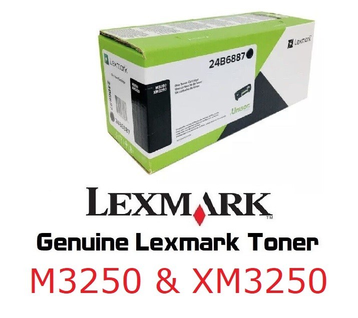 Mostly New Genuine Lexmark 24B6887 Toner M3250 XM3250 SEALED BAG 75%