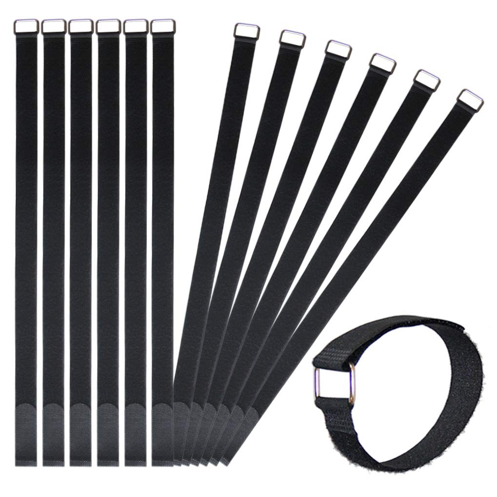 24 inch Hook and Loop Cable Strap - Reusable Fastening Strap - 12 PACK 1 inch