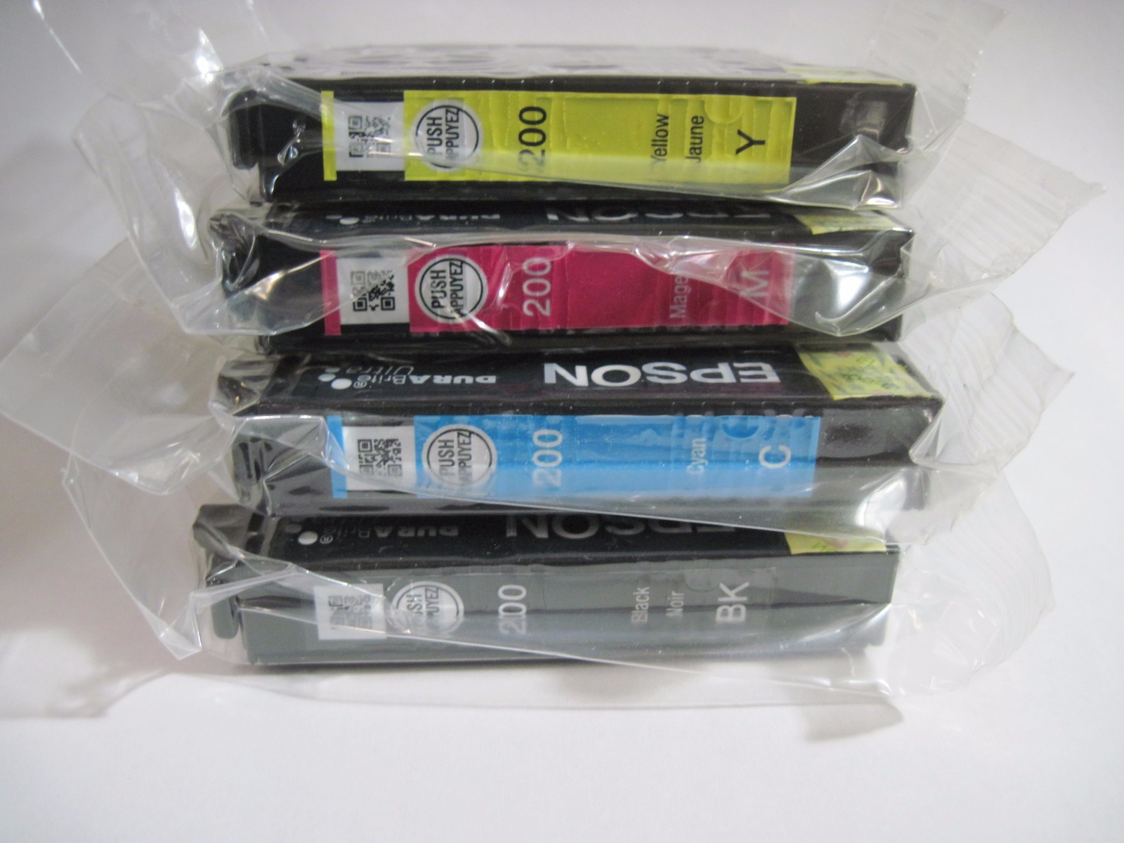 4pk NEW GENUINE Epson 200 CYMK Ink Cartridge Set (T200120-BCS) 