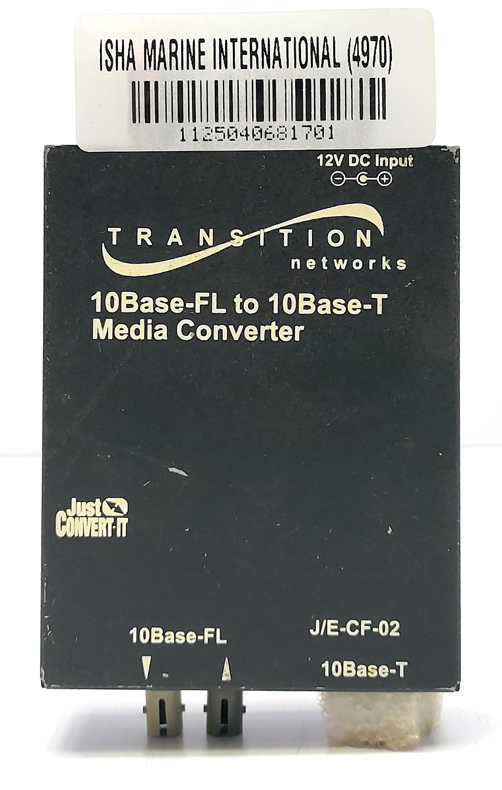 Transition Network J/E-CF-02 Fast Ethernet 10Base-FL to 10base-T Media Converter