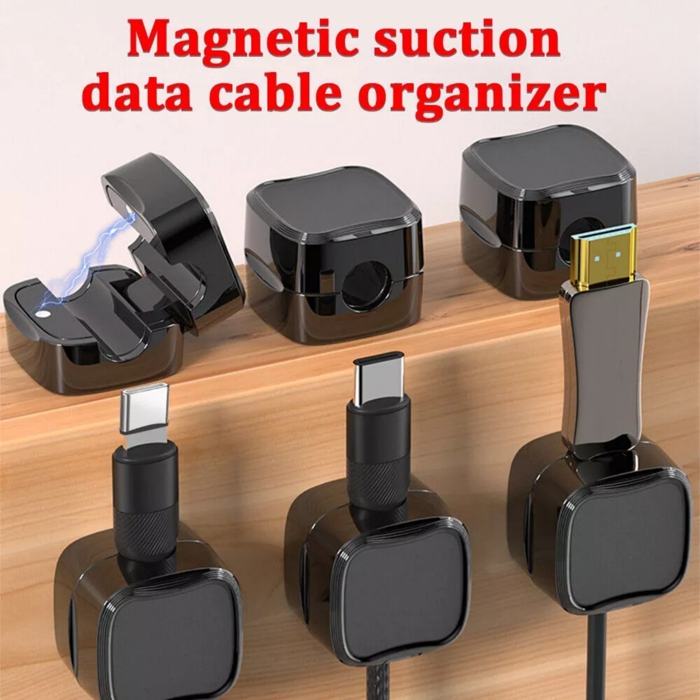 12Pcs Cable Clips Self-Adhesive Cord Management Wire Holder Organizer Clamp**/-