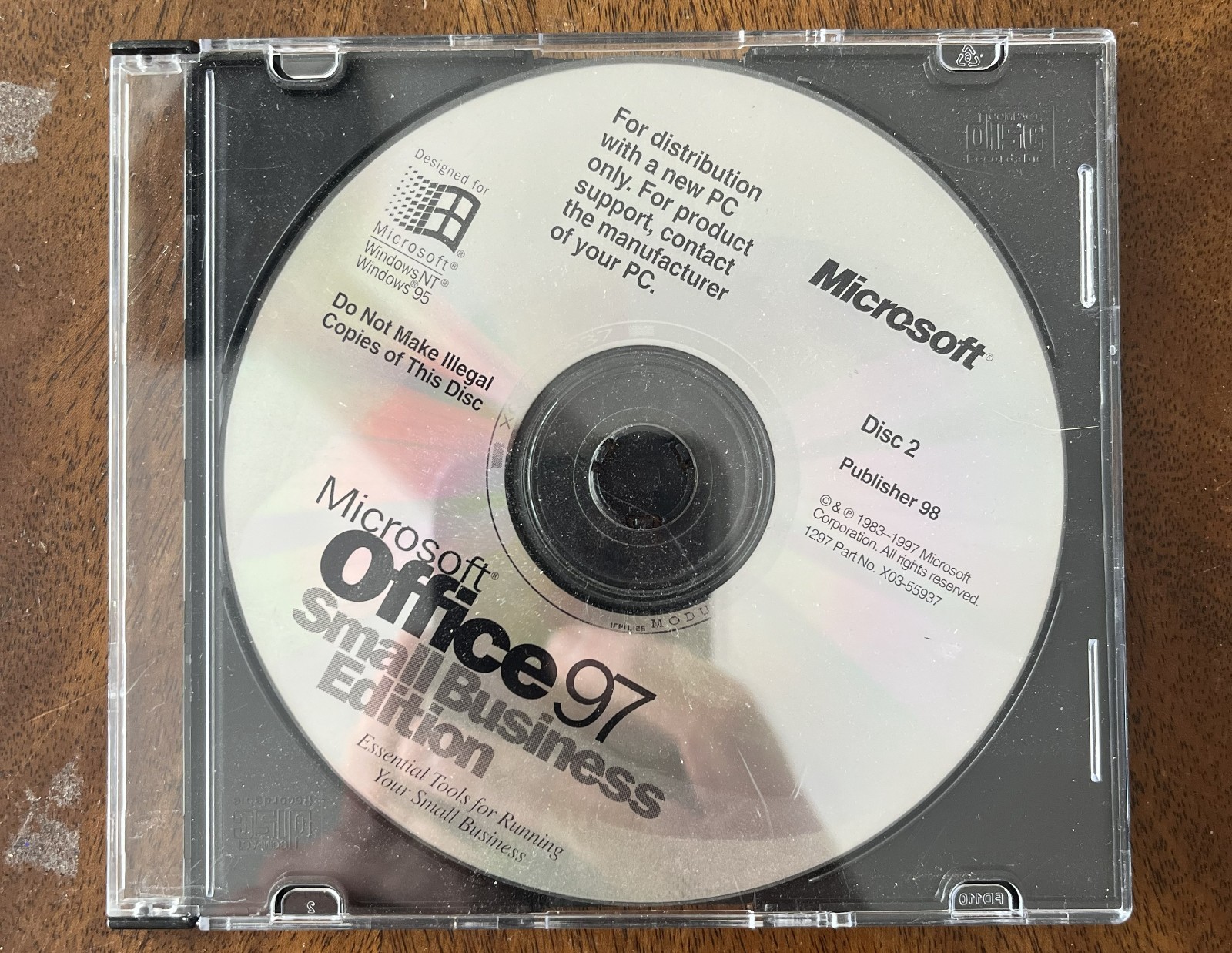 Microsoft Office 97 Small Business Edition Disc 2 Publisher 98 X03-55937 OEM
