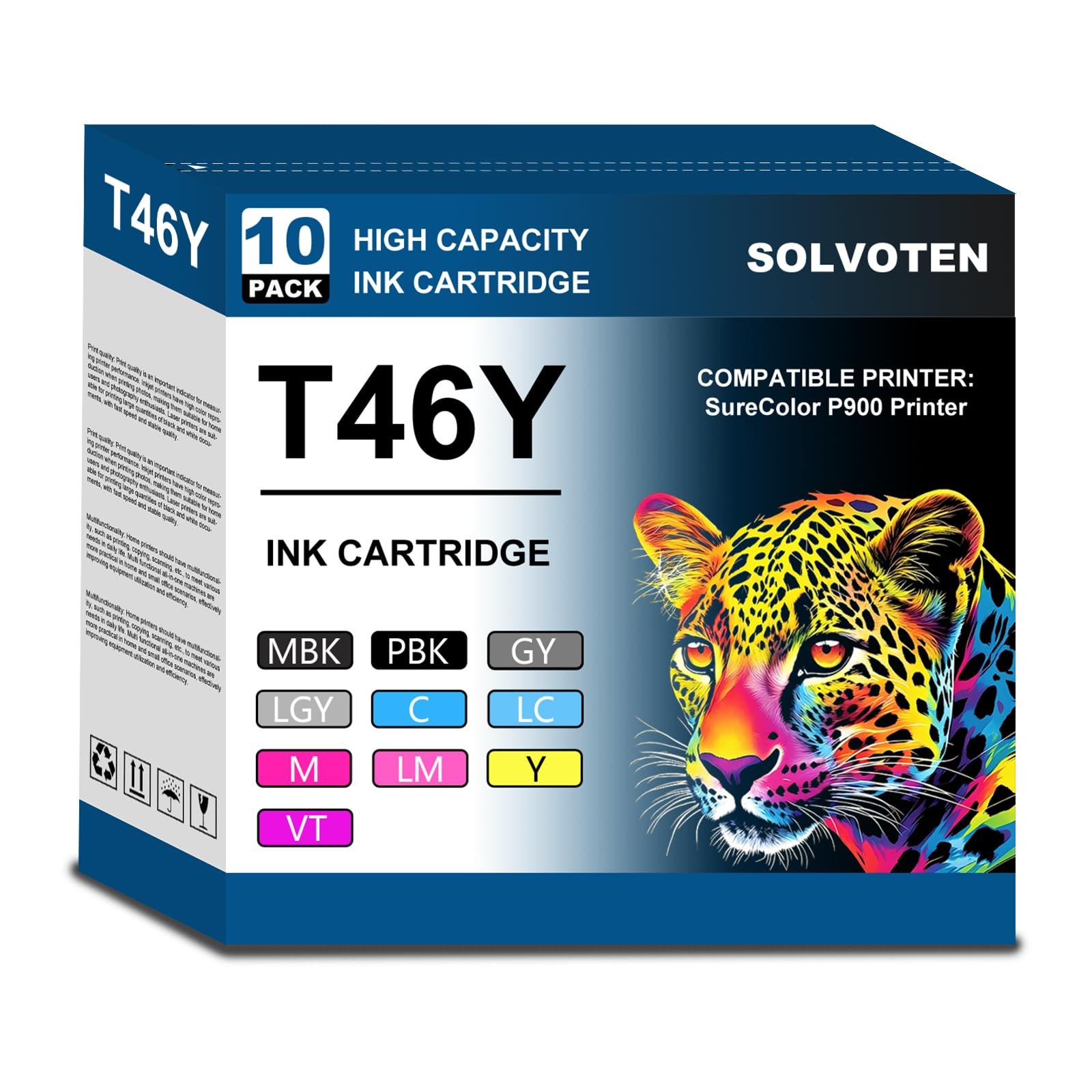Solvoten T46Y Ink Cartridges SC-P900 UltraChrome PRO10 small, Multicolor