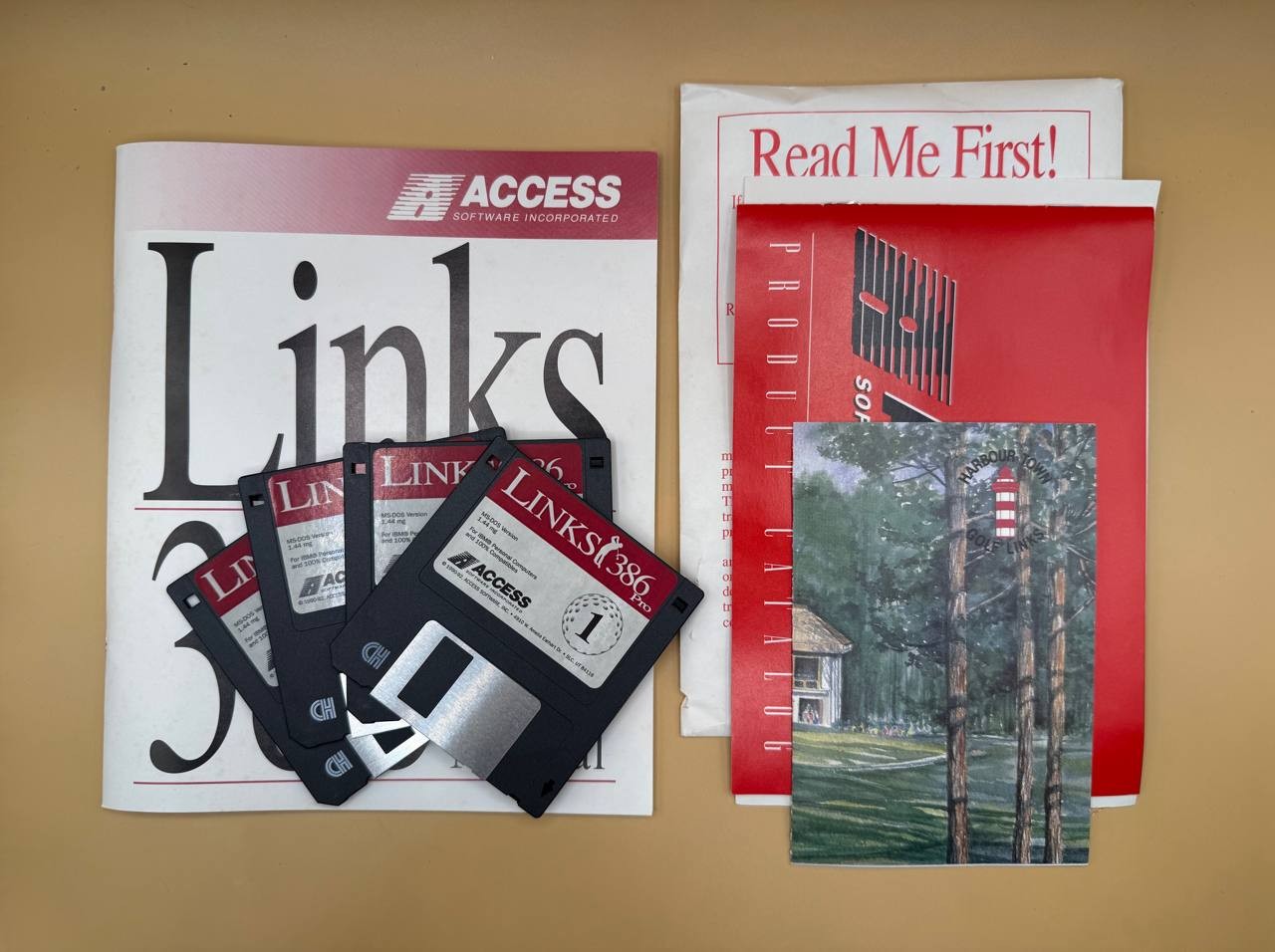 Golf Links 386 Pro PC MS-DOS 3.5 - 4 Floppy Disk Game Boxed Access Software TC