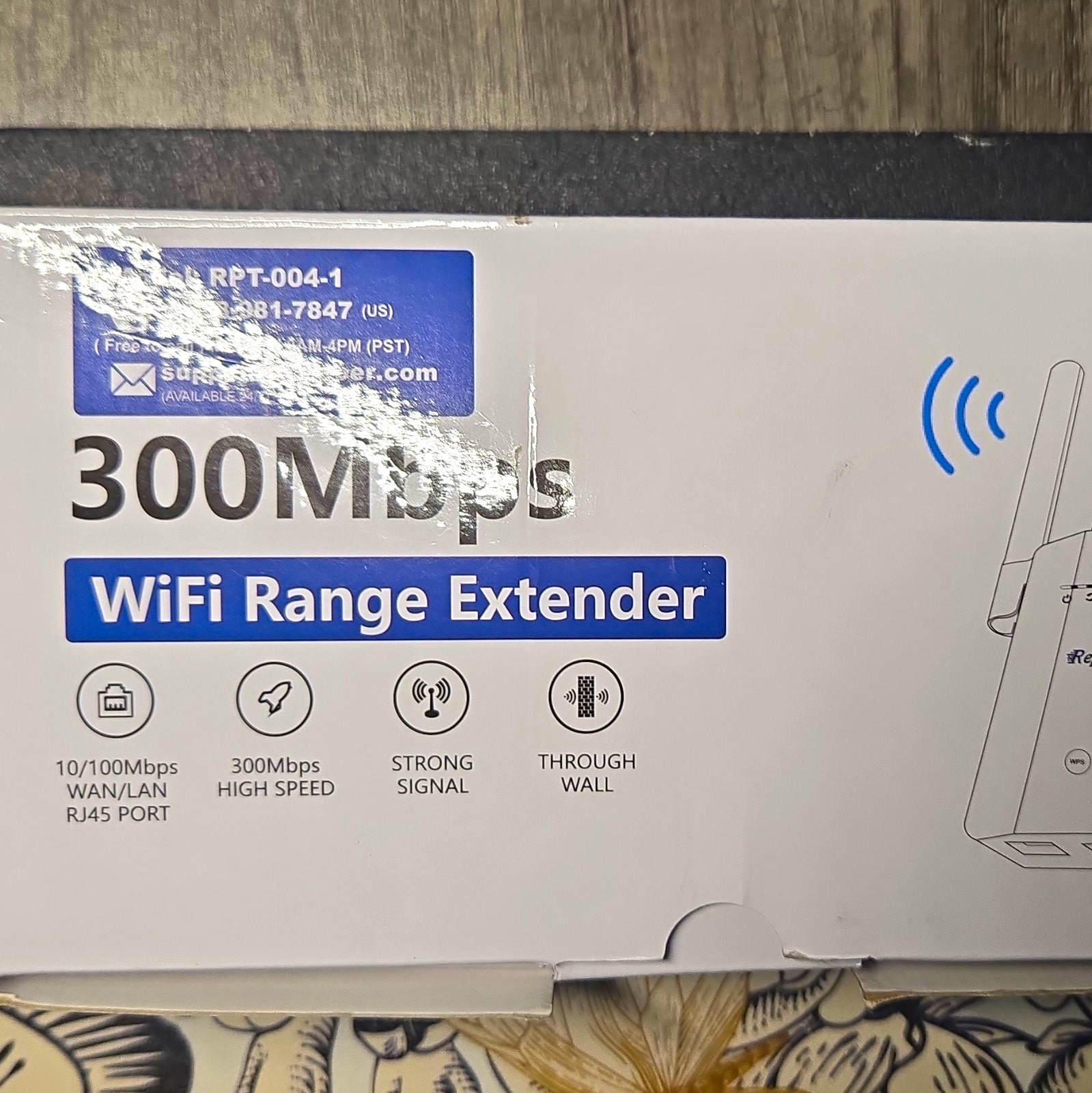 Paleoer RPT-004-1 300Mbps 2.4GHz WiFi Repeater RJ-45 1-Port Wall Plug White