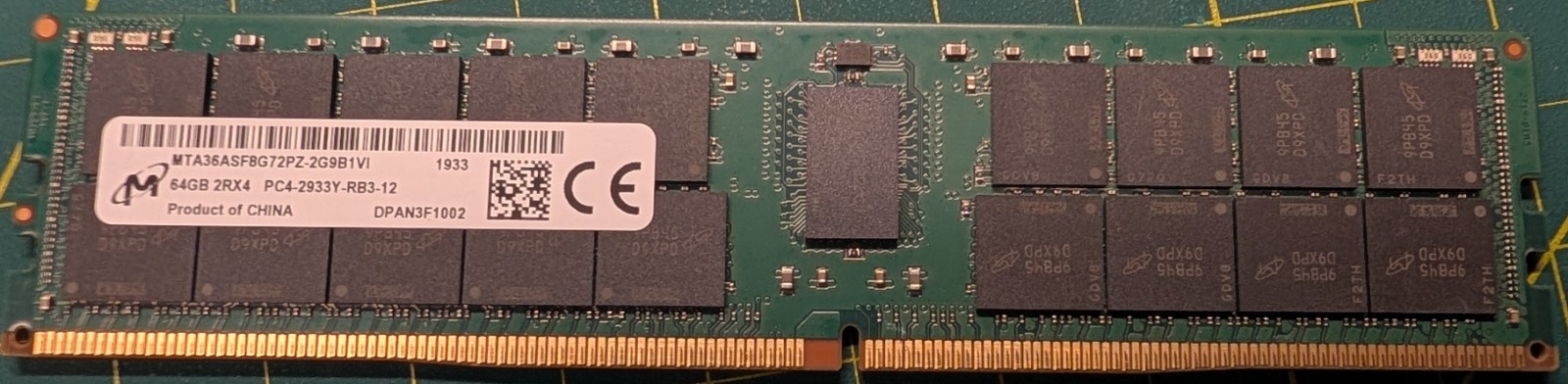 Micron 64GB 2Rx4 PC4-2933 ECC REG Server Memory - MTA36ASF8G72PZ-2G9B1VI