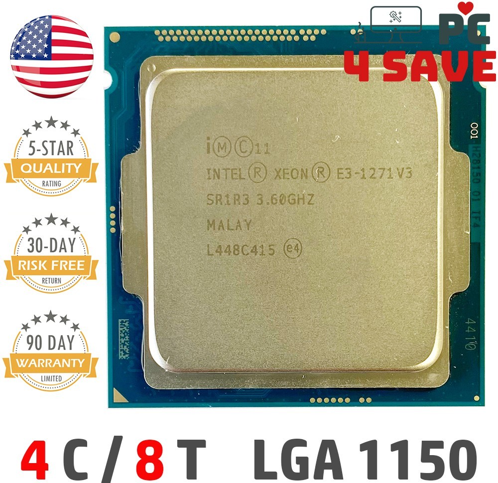 Intel Xeon E3-1271 V3 CPU SR1R3 3.60GHz 4-Core LGA 1150 Workstation Processor