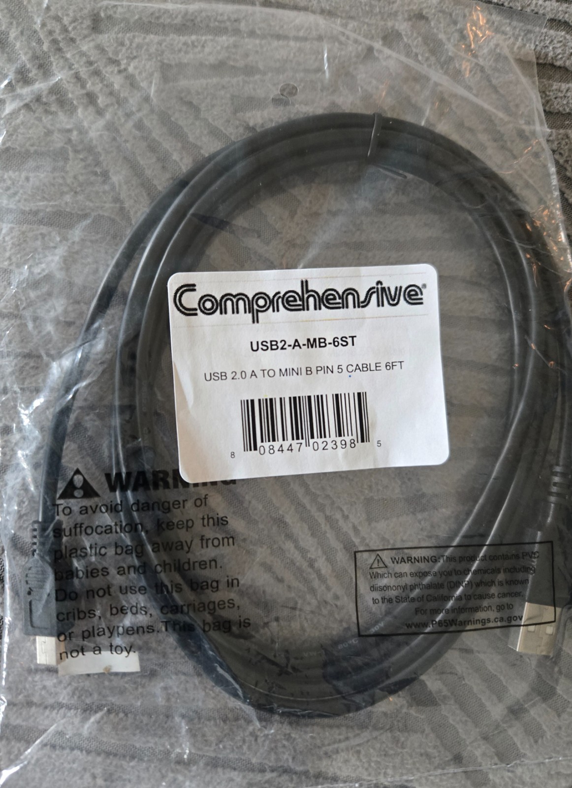 Comprehensive 25' USB 2.0 A Male to Mini B 4 Pin Male Cable