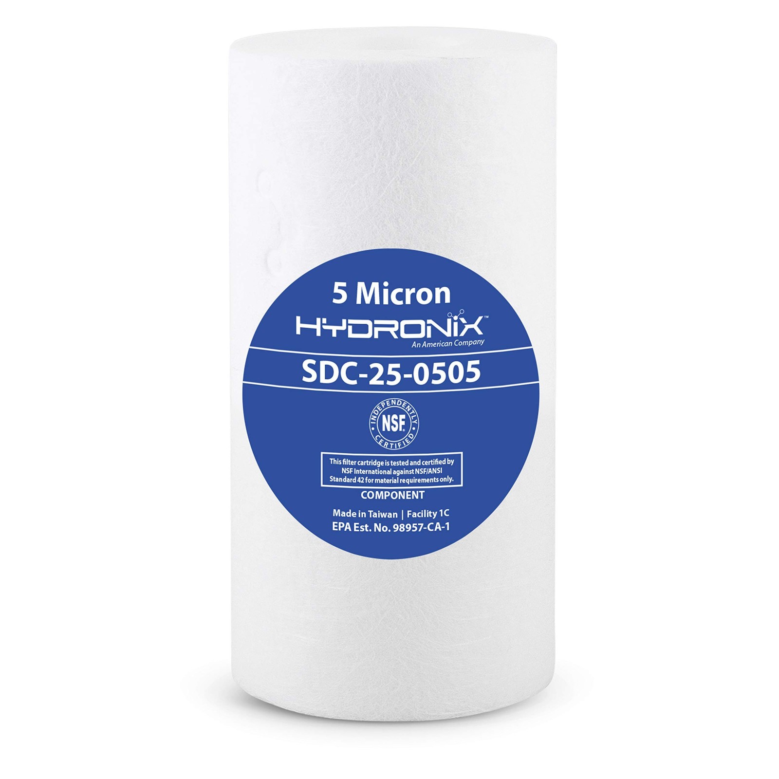 Hydronix SDC-25-0505 NSF Sediment Water Filter 2.5" X 5", 5 Micron