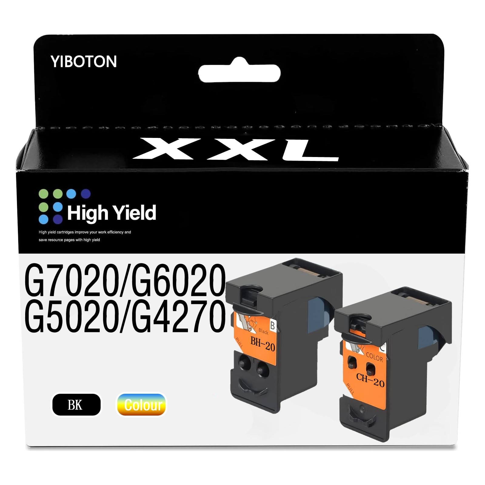 BH-20 CH-20 Printhead & Ink Cartridges Combo Pack Compatible with Canon G1220