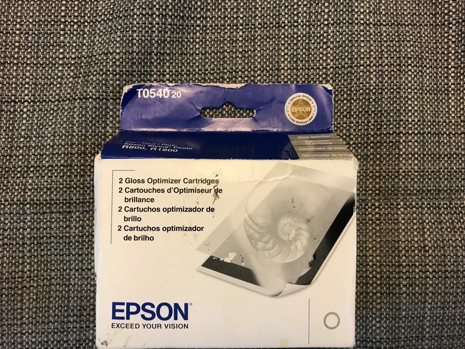 NEW Genuine Epson T0540 20 Gloss Optimizer Cartridge R800  November 2009