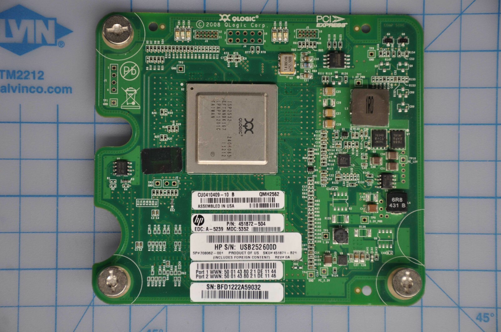 HP 2-Ports Fibre Channel 8Gbps PCI Express Host Bus Adapter 708062-001