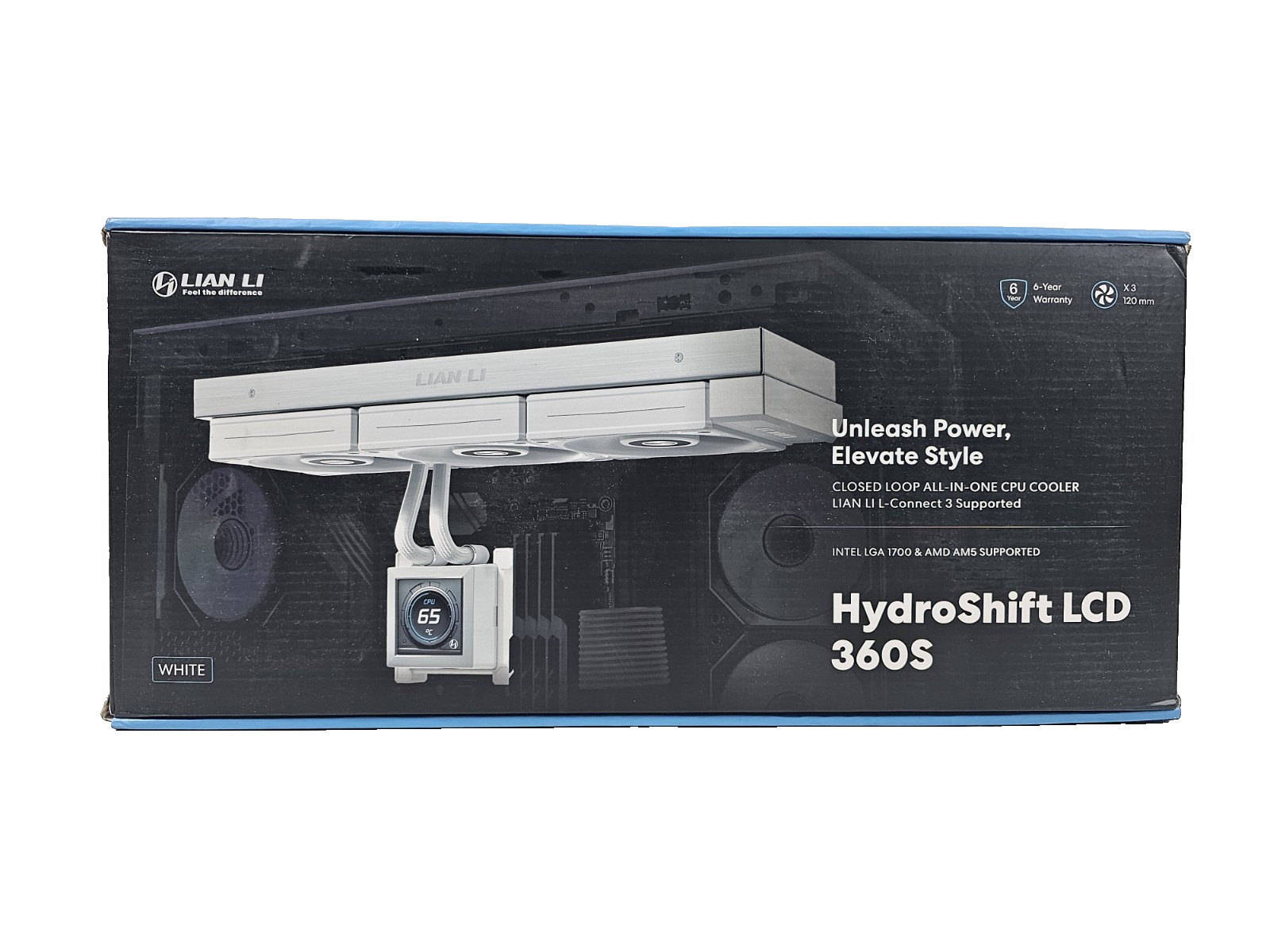 BRAND NEW Lian Li HydroShift LCD 360S HSLCD36SW WHITE Pre-installed 3x 28MM Fans