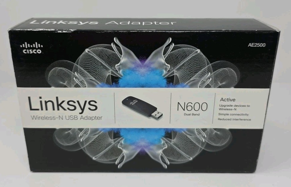 Linksys AE2500 Wireless-N USB adapter - N600 Dual Band AE2500-NP