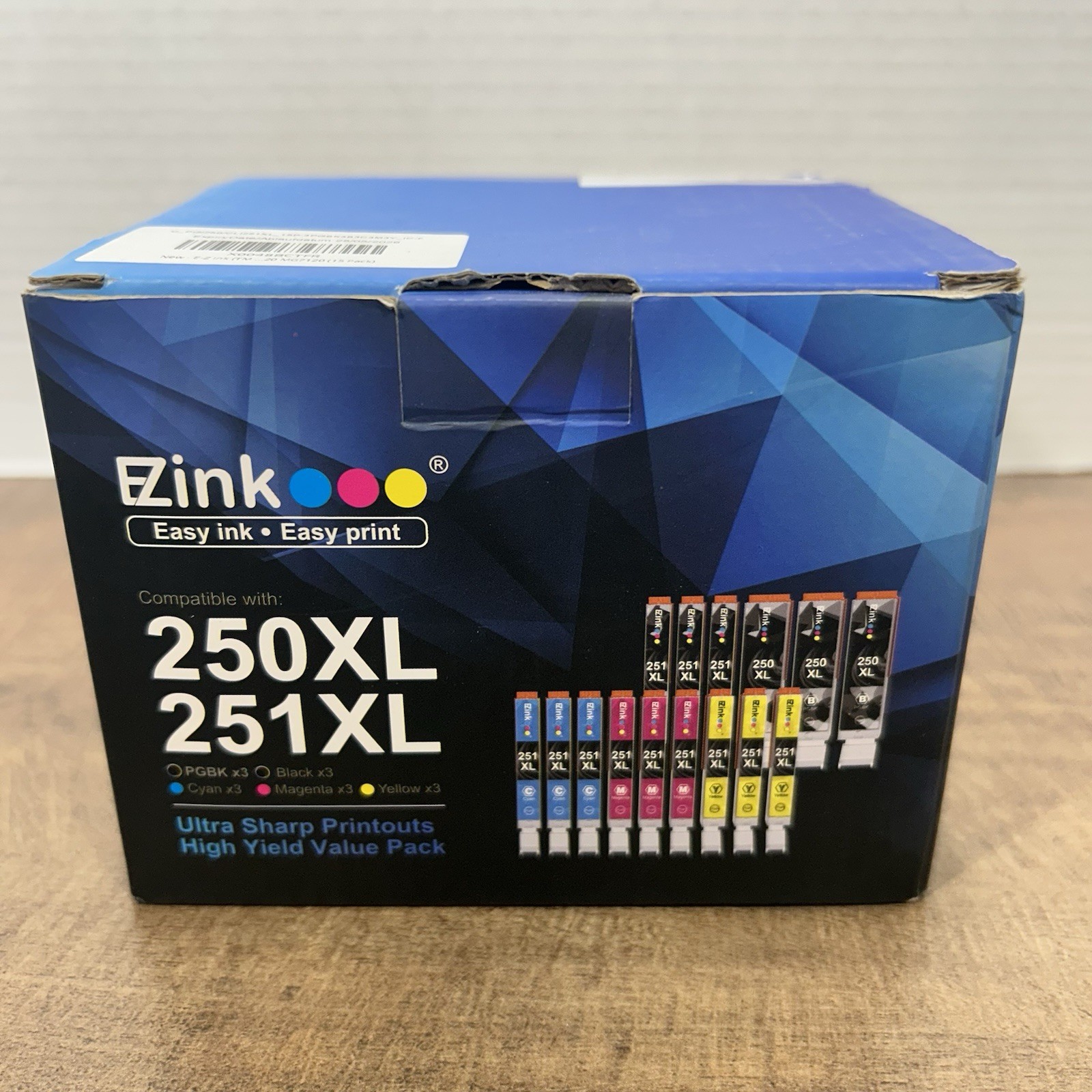 EZ Ink 250/251 XL  -  Canon Compatible Ink Cartridges 15 Pack EXP:10/25 READ