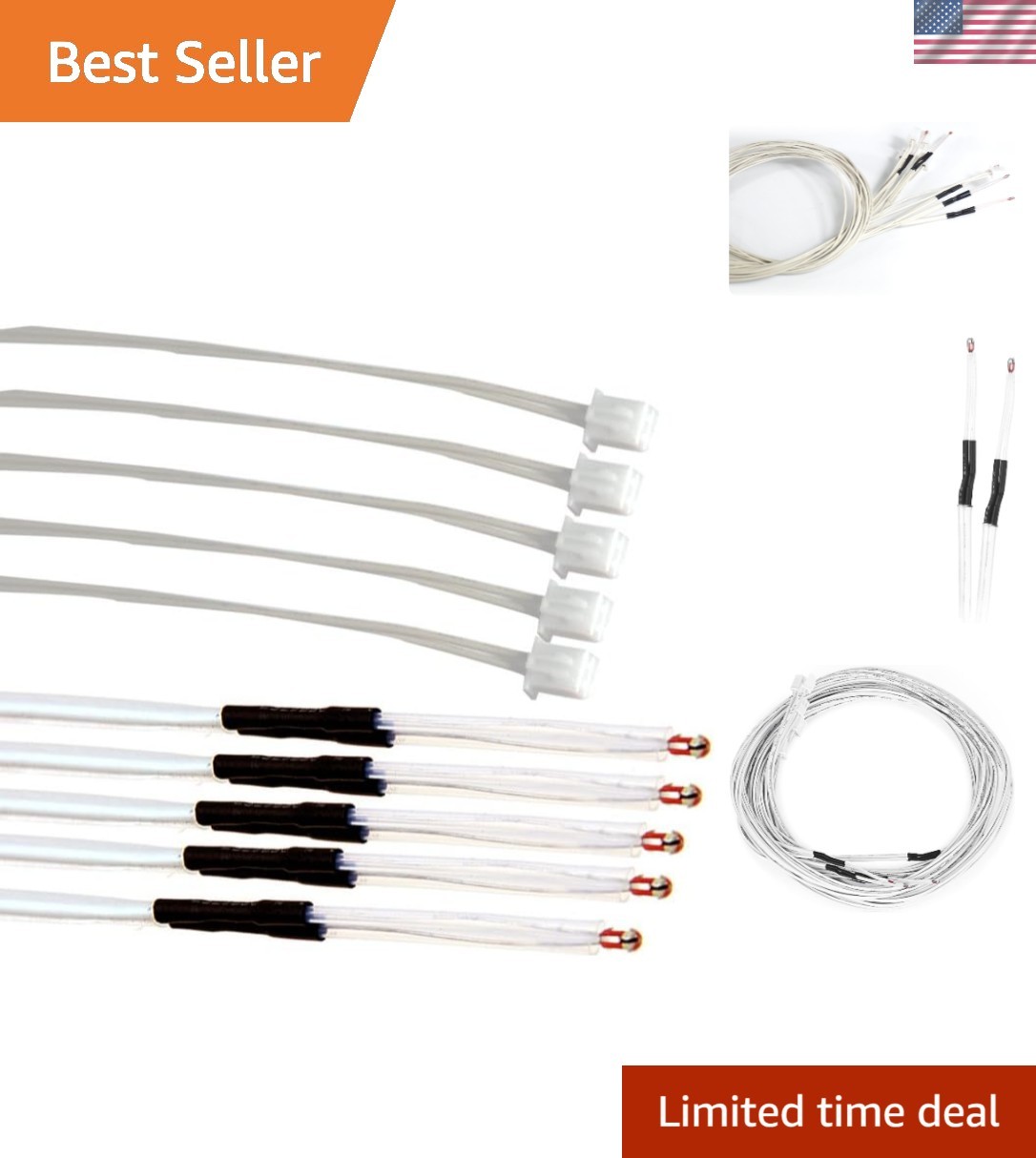 5PCS Creality 3D Printer NTC Thermistor 100K, NTC 3950 100K ohm Thermistor Te...