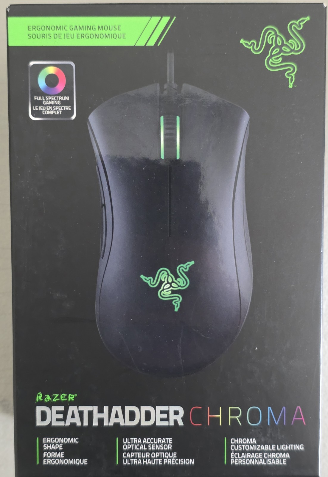 Razer DeathAdder Chroma - Multi-Color Ergonomic Gaming Mouse - 10,000 DPI   ‎