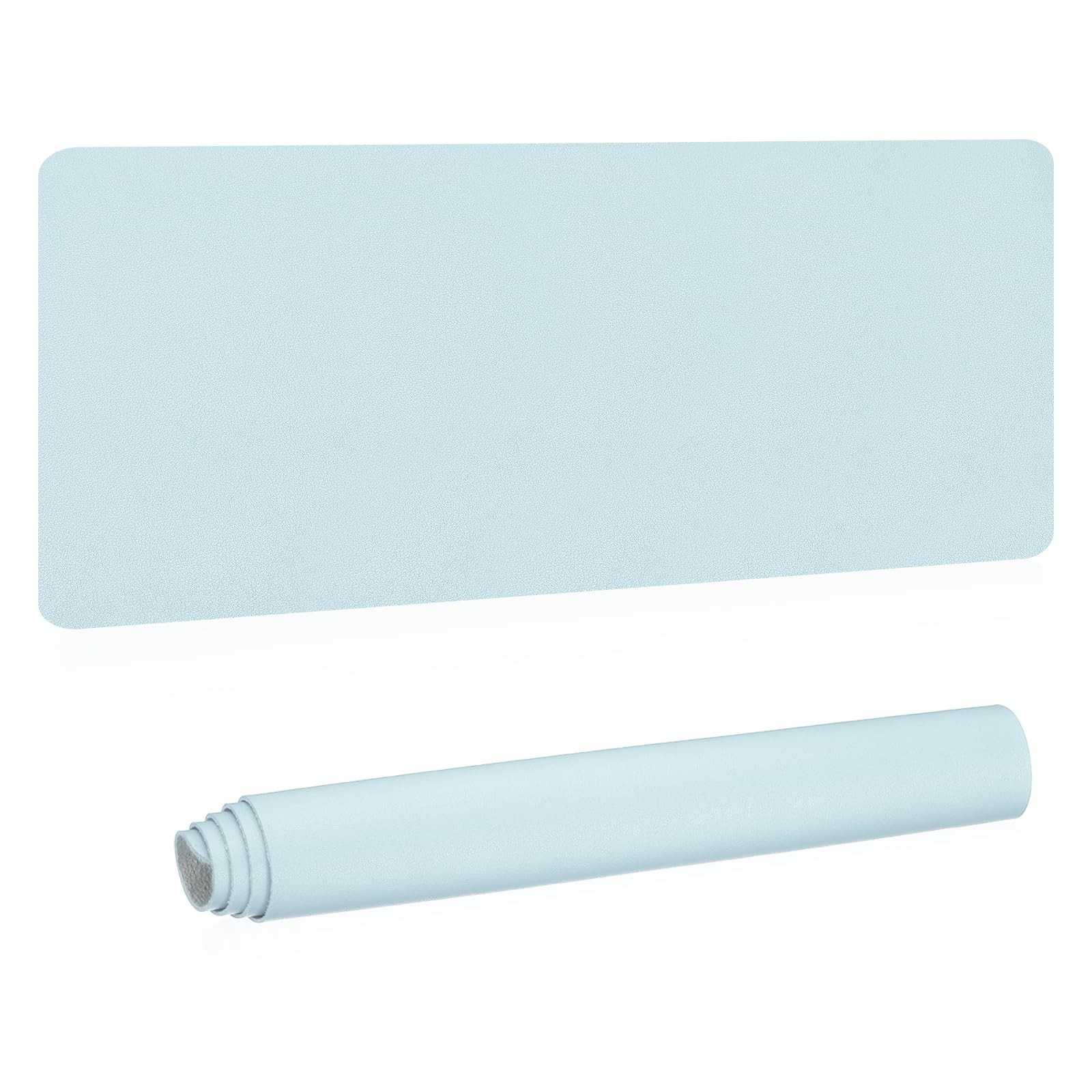 PATIKIL Desk Mat 48"x17" Non-Slip Waterproof PU Leather Pad Light Blue