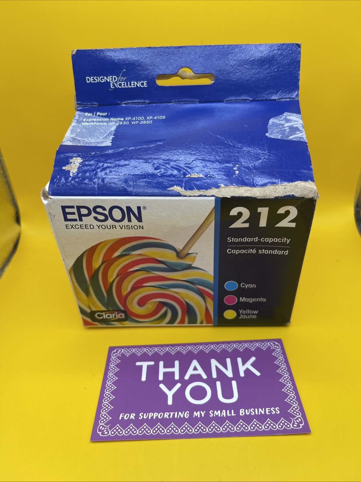 Epson 212 Claria Standard Capacity Ink Cyan Magenta Yellow 3-Pack 09/2027