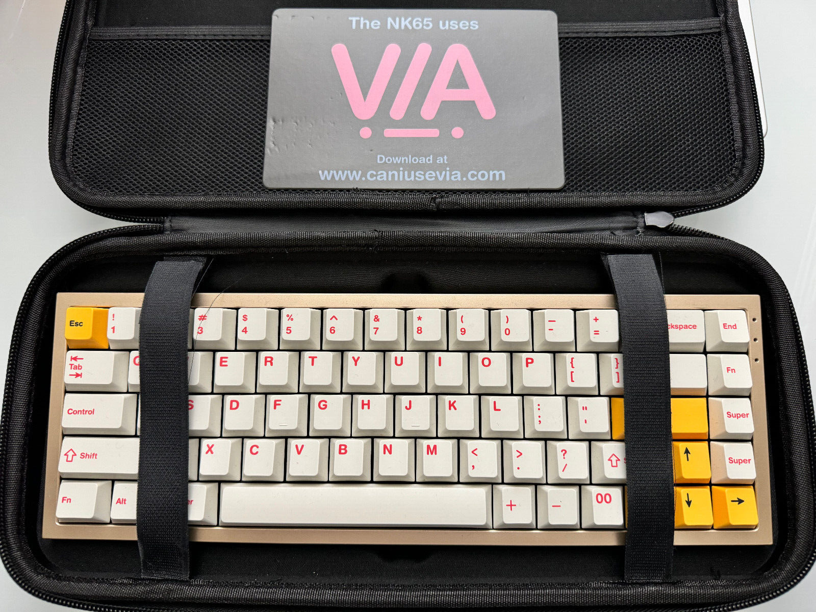 NovelKeys Gold, Modded NK65 Entry Edition + 2 Keycap Sets + Hand Lubed Switches
