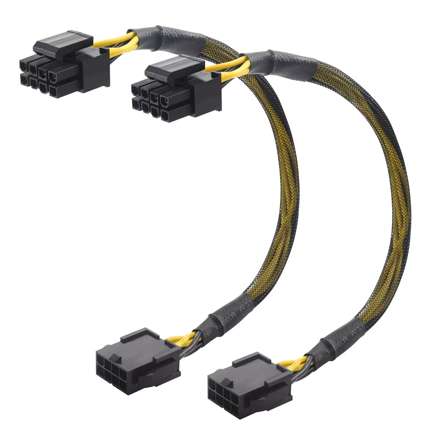 8-Pin EPS CPU Extension Cable, Male to Female, 10 Inches, 2-Pack