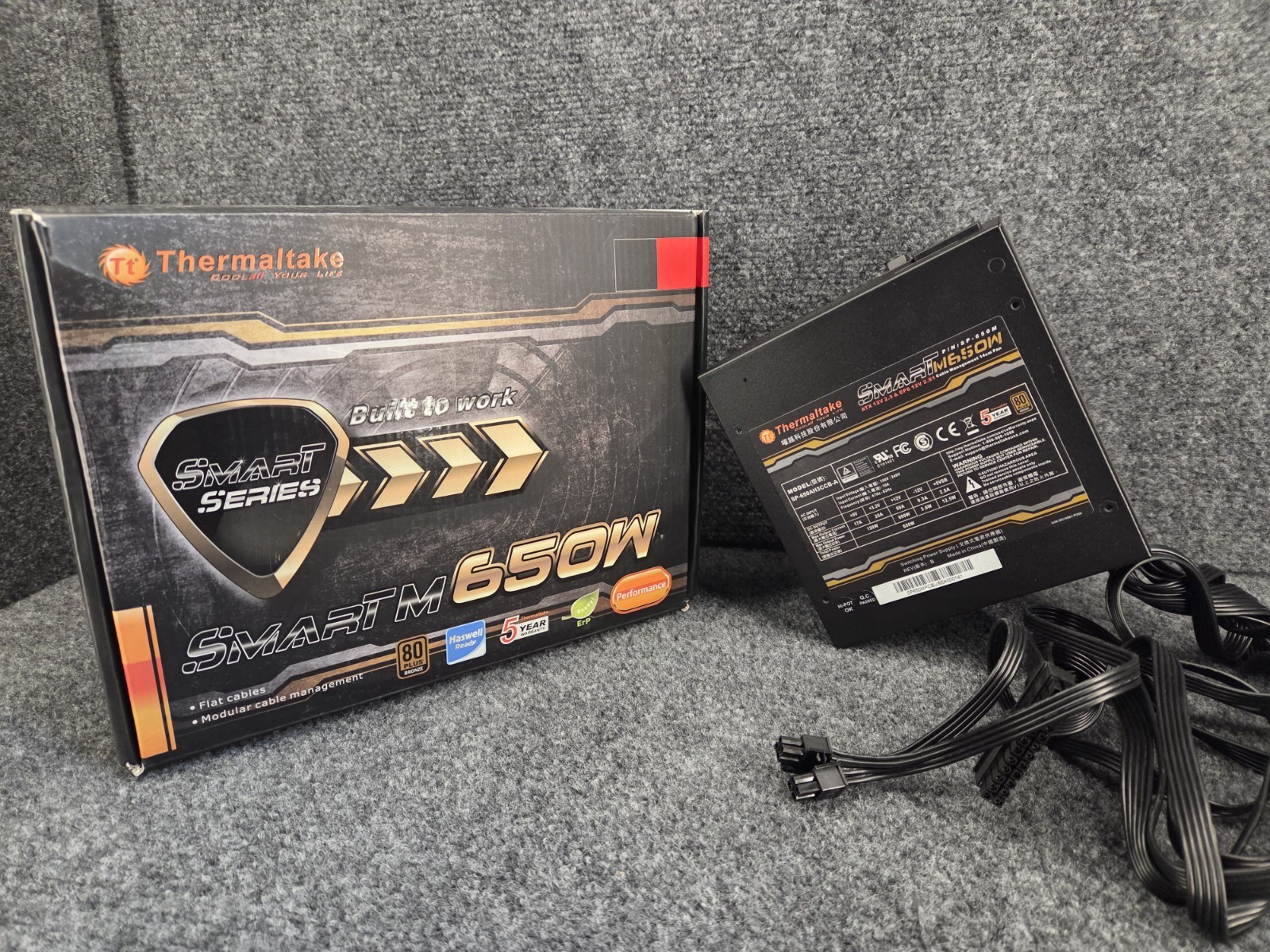 Thermaltake Smart M650w SP-650 650W Power Supply Unit - Black - New Open Box