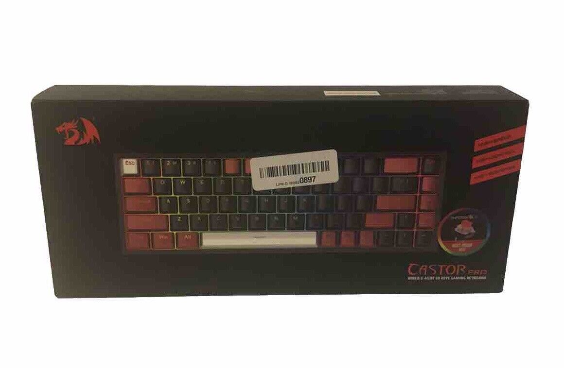 Redragon Castor Pro Wired/2.4G/BT 68 Keys Gaming Keyboard Sealed New In Box