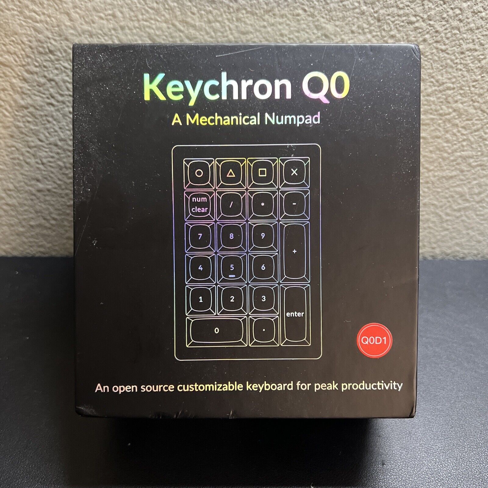 Keychron Q0 Wired Mechanical Keyboard Q0D1 Grey Red Switch Open Box
