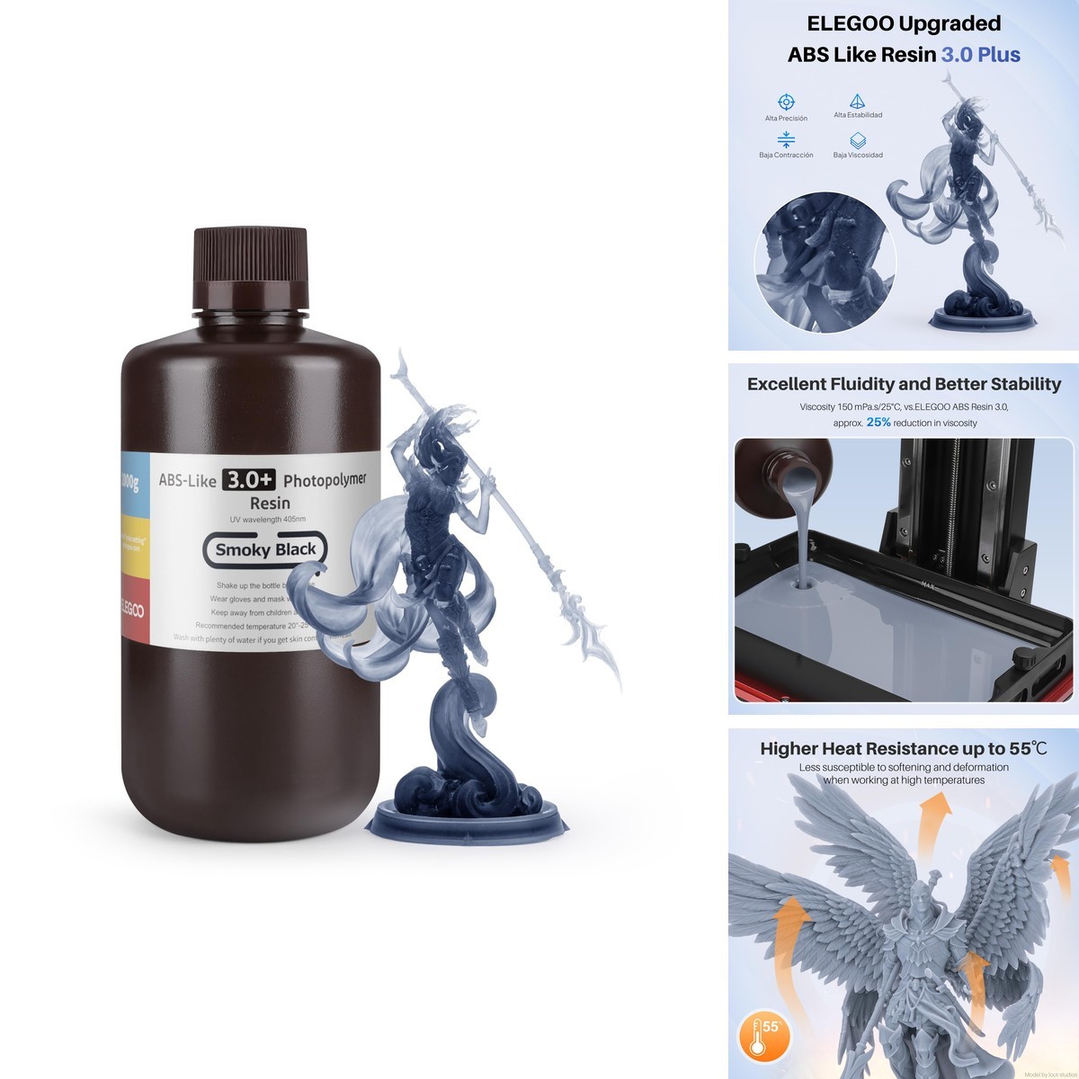 ELEGOO ABS-Like Resin 3.0 Plus, 3D Printer Resin Viscosity And High Precision