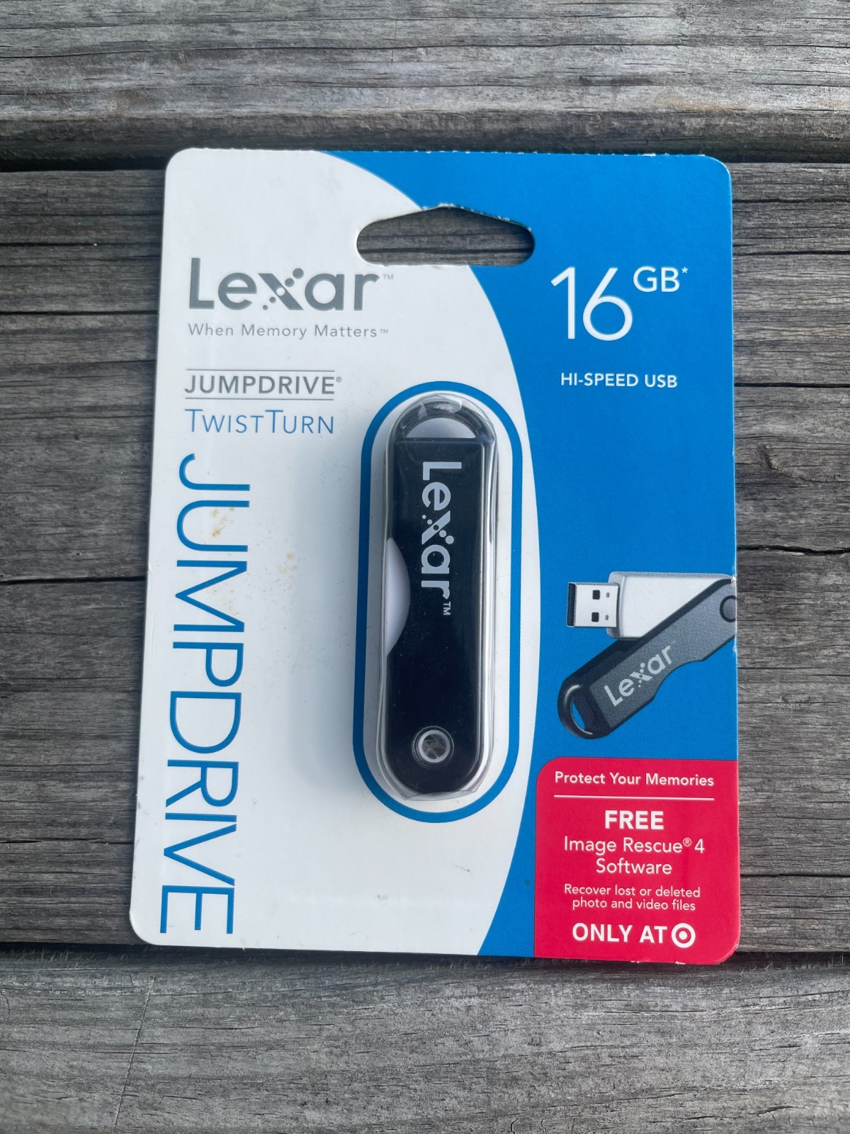 Lexar 16GB Jump Drive Twist Turn Hi-Speed USB Black