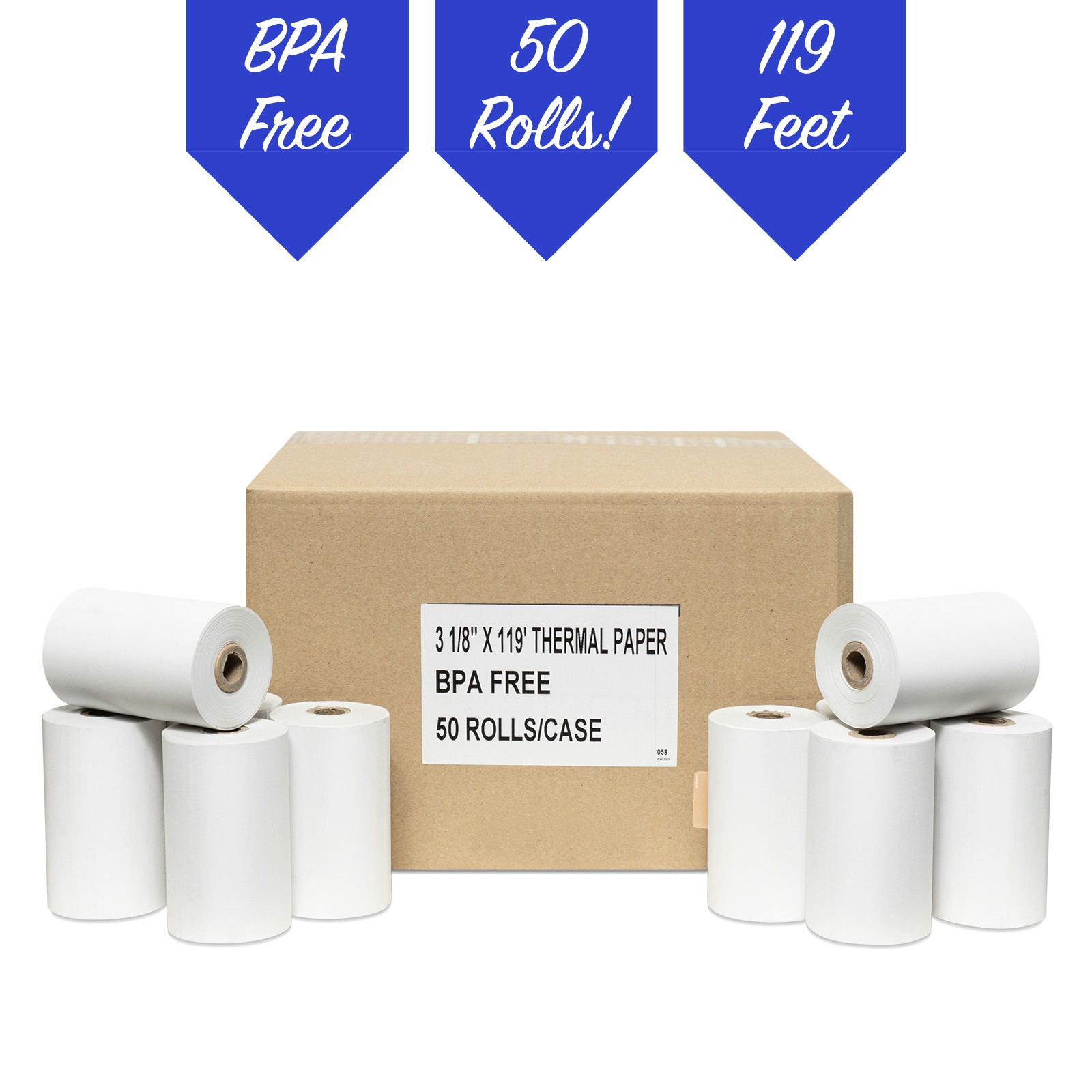 50 Rolls 3 1/8 X 119 Thermal Credit Card Paper Rolls Star Micronics TSP300