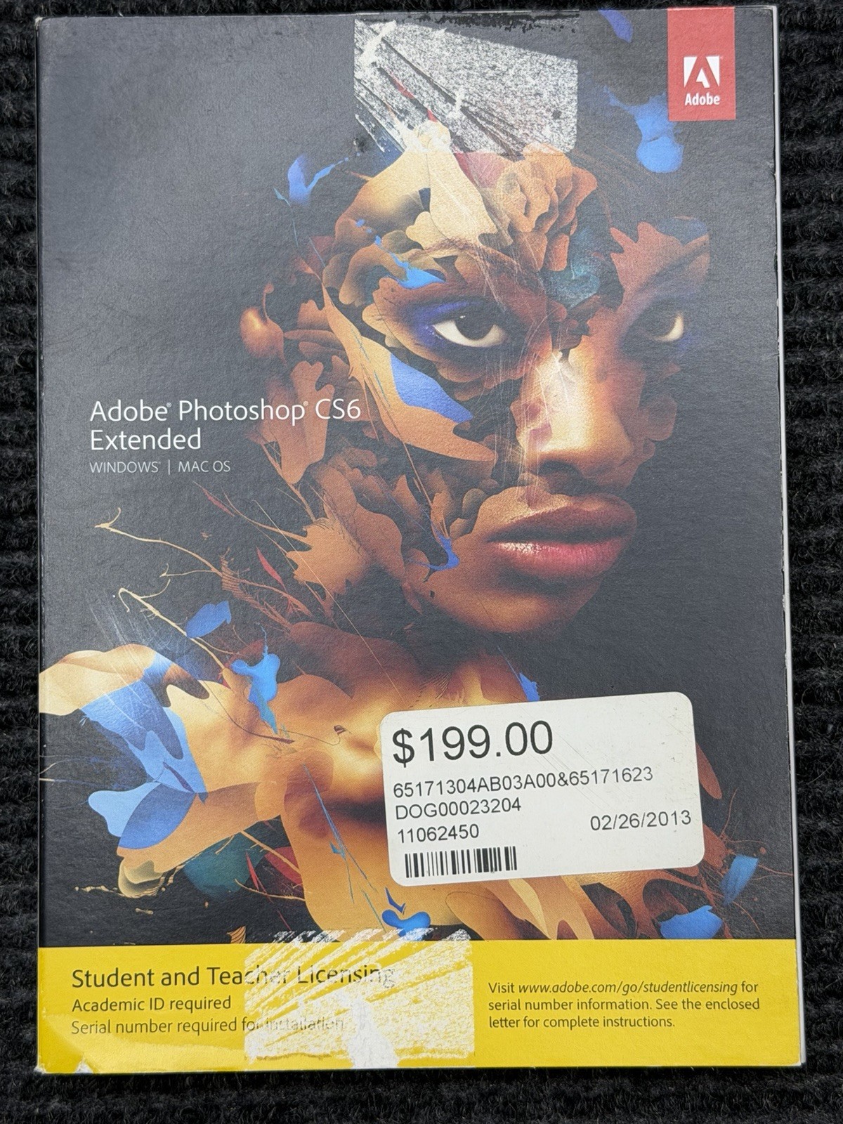ADOBE PHOTOSHOP CS6 EXTENDED (FOR WINDOWS & MAC OS) student & teacher edition