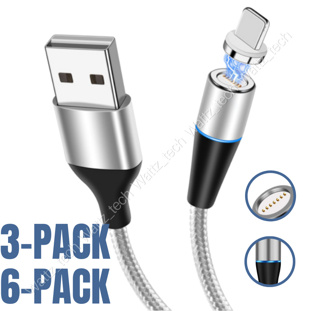 3/6Pack Magnetic Fast Charger Cable USB Cord For iPhone 14 13 12 11 Pro Max XR 8