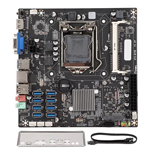 Mining Mainboard, B75E Computer Motherboard,DDR3 USB3.0 to PCIE 8 Graphics Ca...
