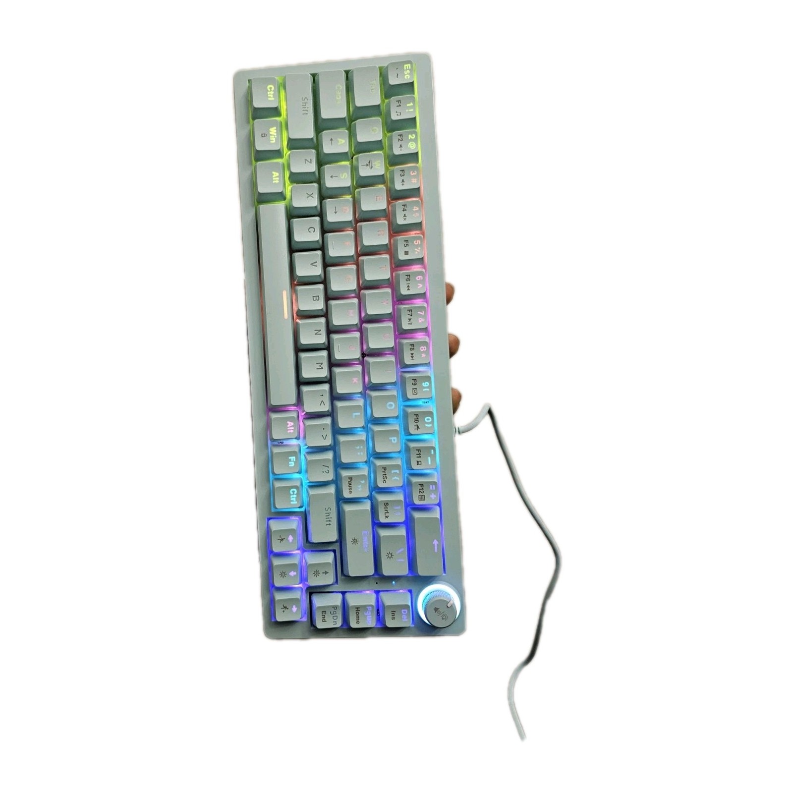 North Compact Square Key Wireless Keyboard , Rainbow Lights 11 Modes
