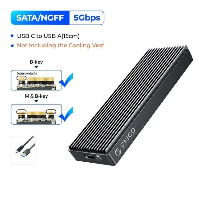 ORICO M.2 SSD Case NVMe 10Gbps SSD Case M2 SATA NGFF 5Gbps M2 NVME Enclosure Set