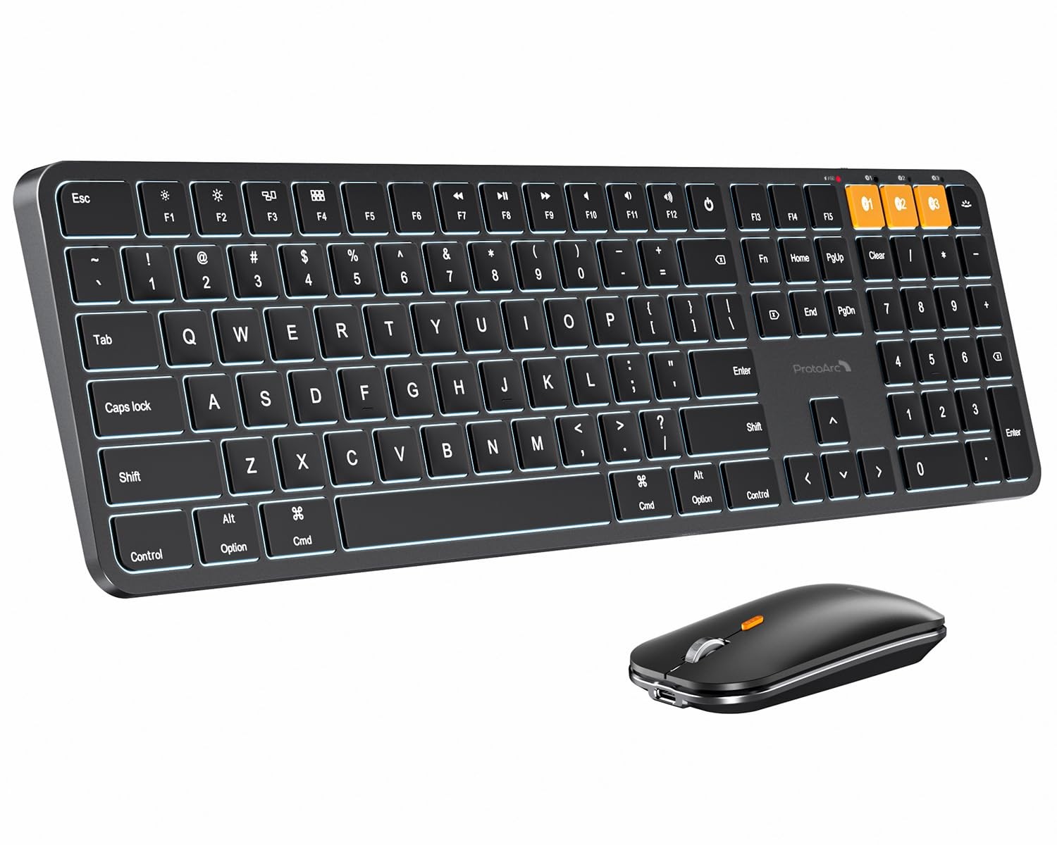 KM100-A Backlit Bluetooth Keyboard Combo for Mac, Black