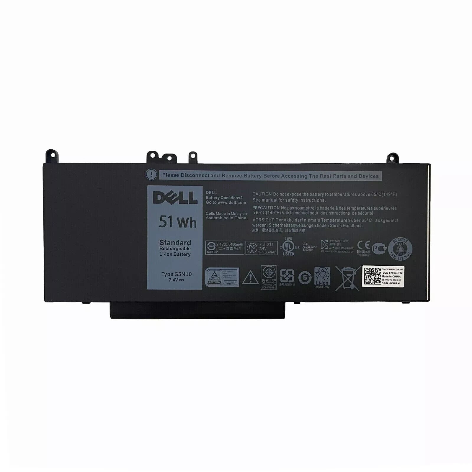 Original OEM TXF9M G5M10 Battery For Dell Latitude E5470 E5550 080-854-0066 51Wh