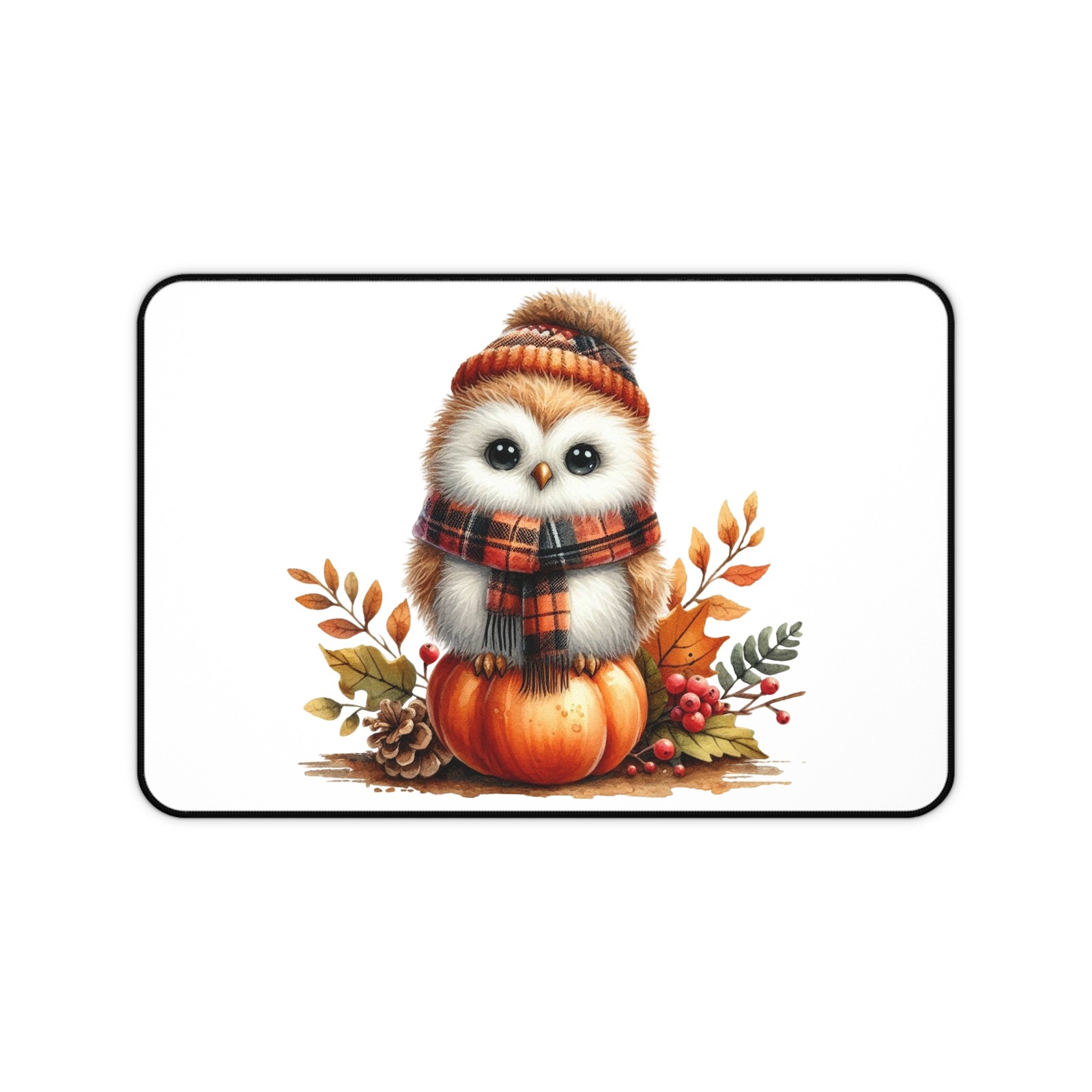 Owl Desk Mat AOP Large Office Pad Autumn Owl Spooky Bird Gift