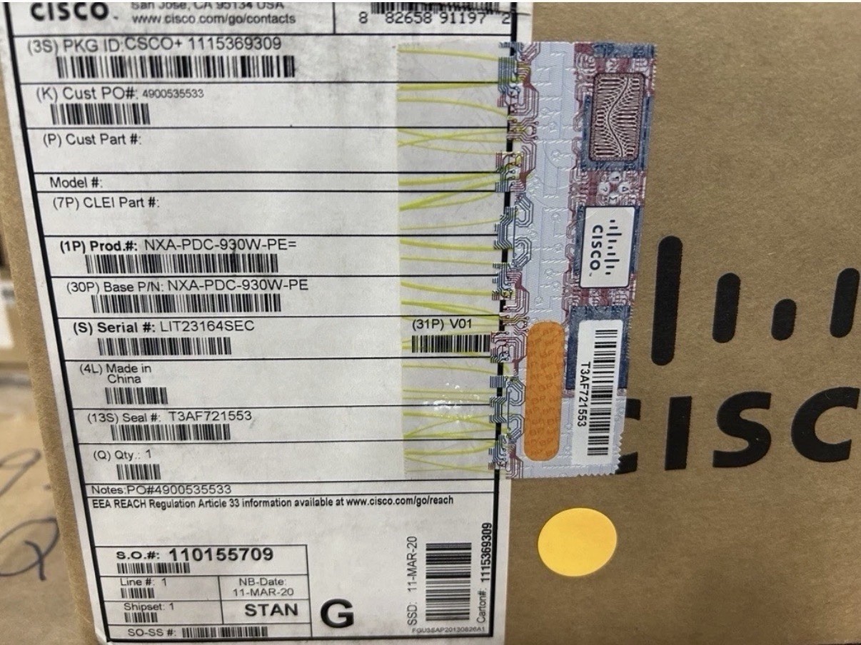 Cisco NXA-PDC-930W-PE Cisco 930-W DC port-side exhaust (blue) - 341-0737-01