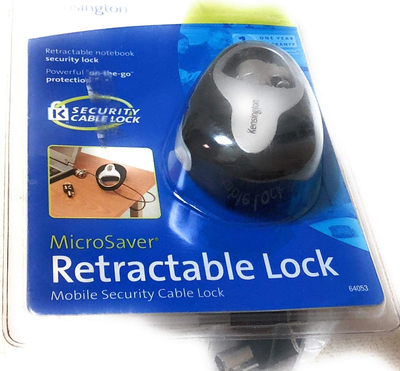 KENSINGTON 64053 MicroSaver Retractable Portable Notebook Lock (PC/Mac)