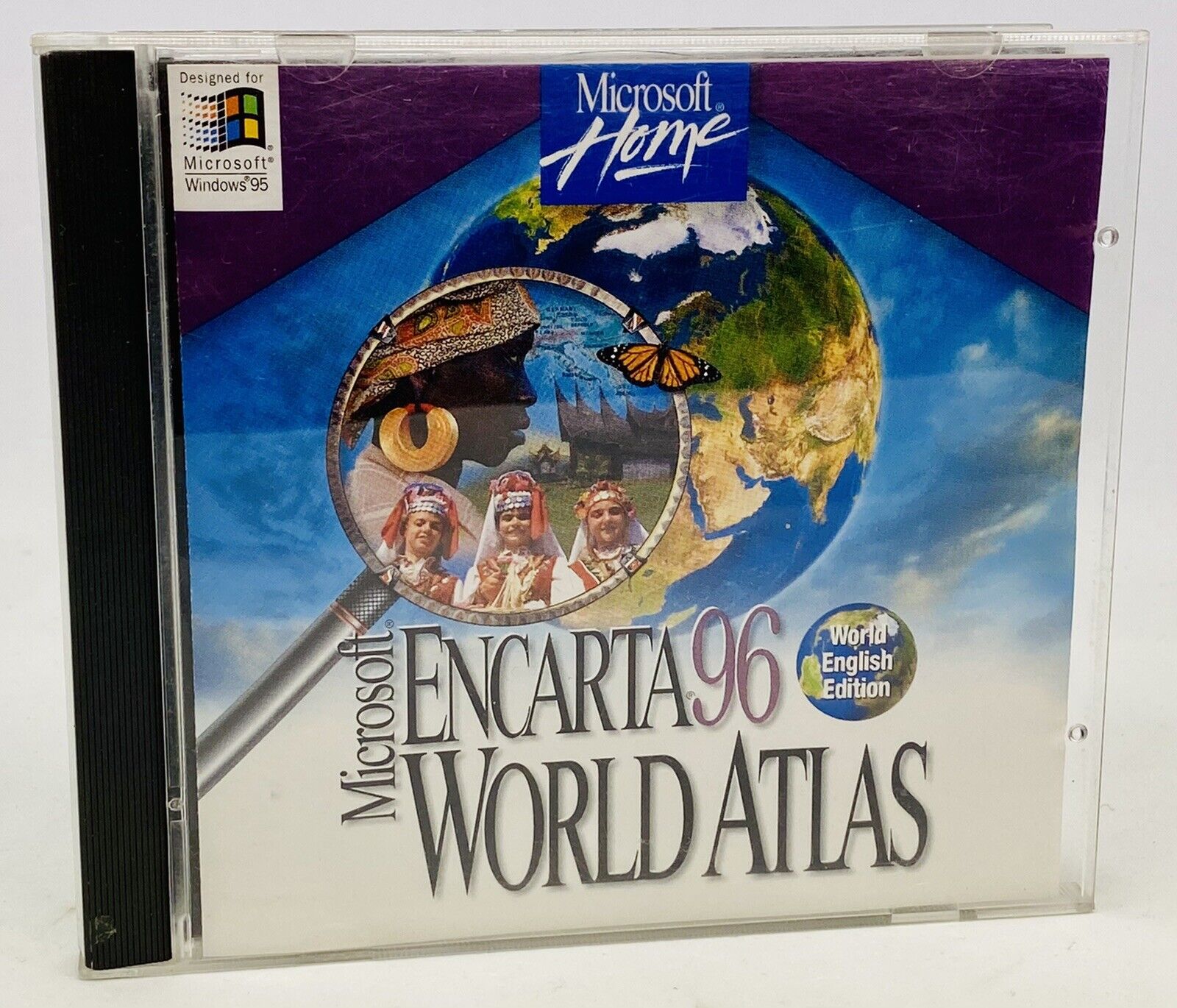 Vintage Microsoft Home Encarta 96 World Atlas - Windows 95 on CD ROM