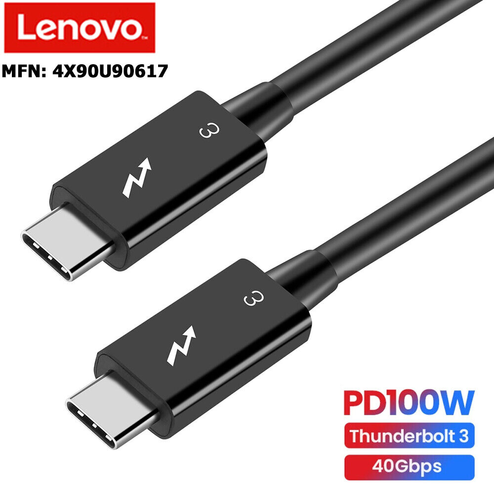 Lenovo Thunderbolt 3 Cable 0.7M 40Gbps 100W 5K 4K Display USB-C Gen 2 Video Cord