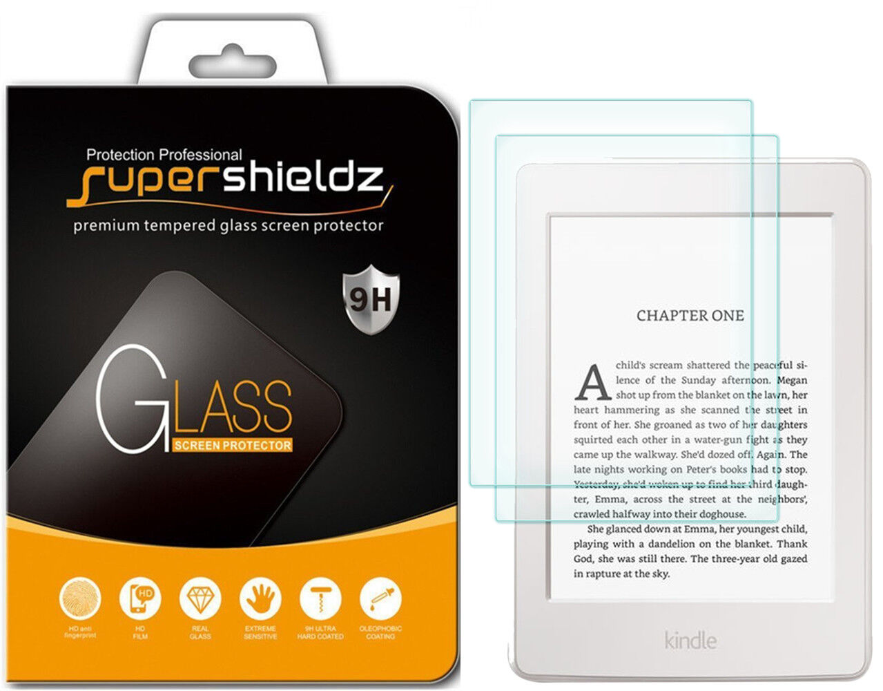 2x Supershieldz Tempered Glass Screen Protector for Amazon Kindle Touch