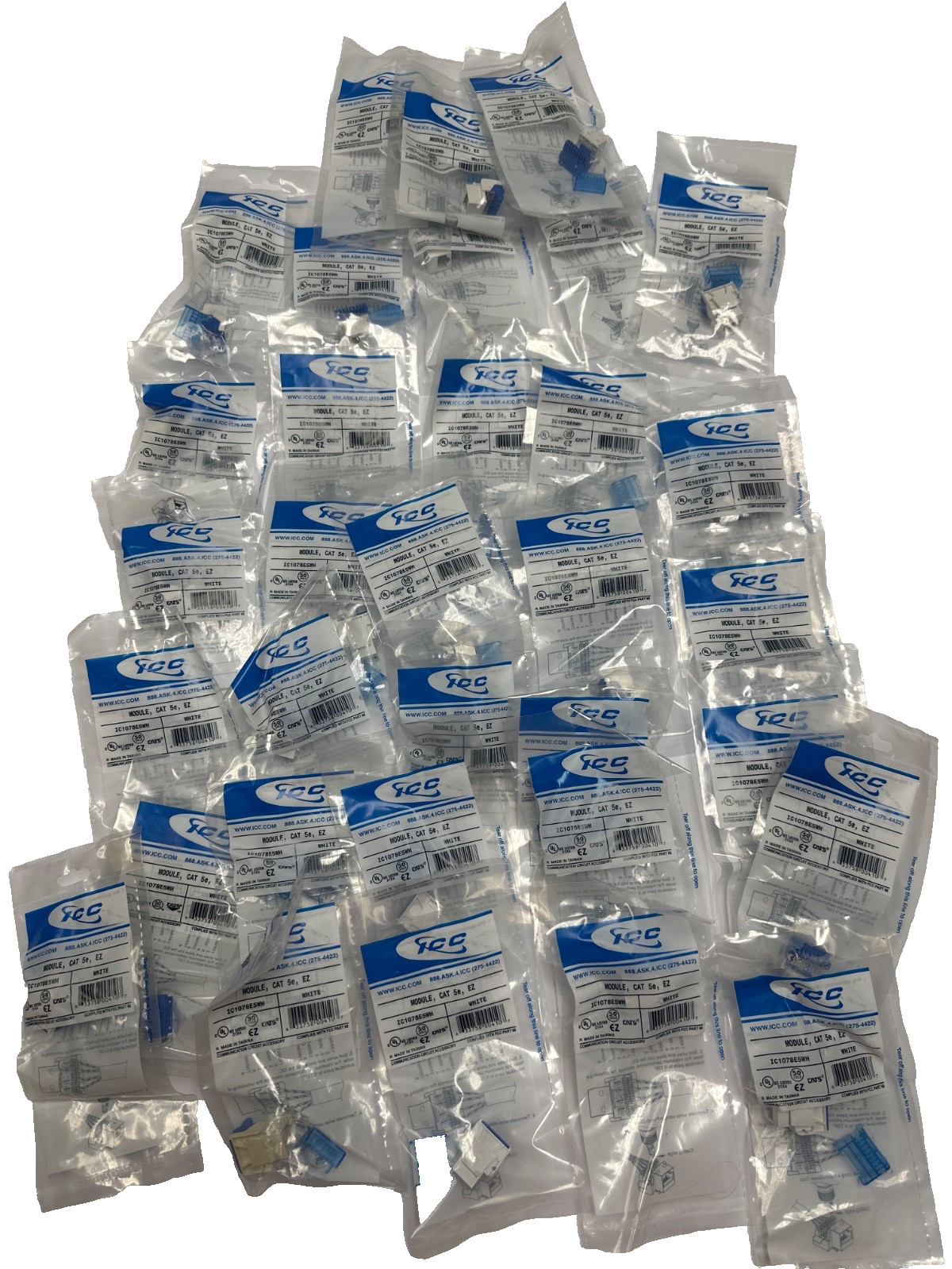 ICC IC1078E5WH EZ Module White Lot of 33