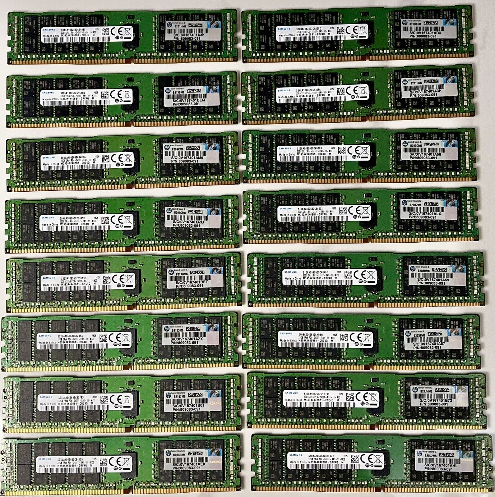 512GB Kit Samsung 32GB DDR4 2400MHz Server RAM 2Rx4 PC4-2400T M393A4K40BB1-CRC4Q