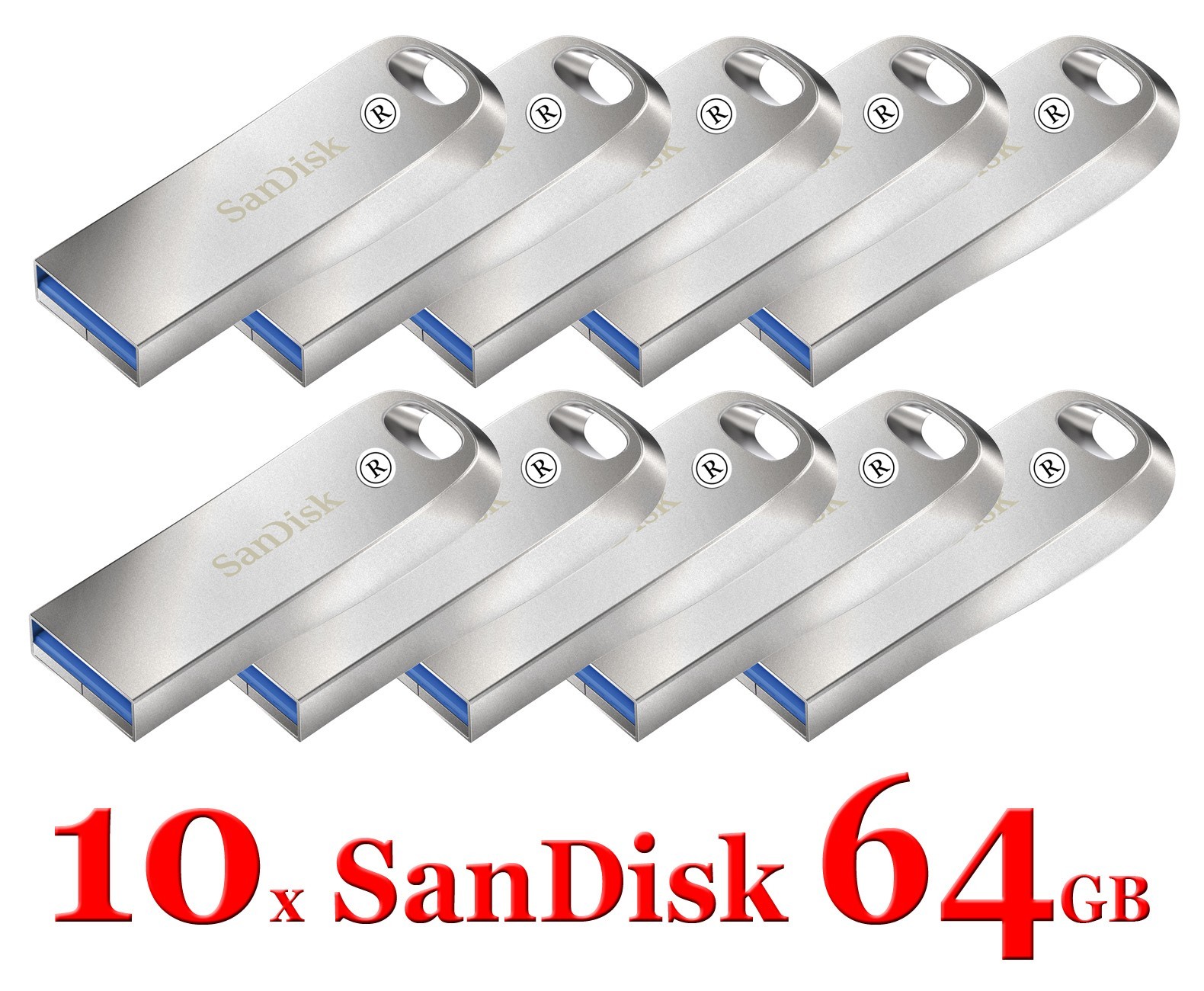 Lot 10x SanDisk 64GB Ultra Luxe USB 3.1 Metal Flash USB Drive SDCZ74 150MBs