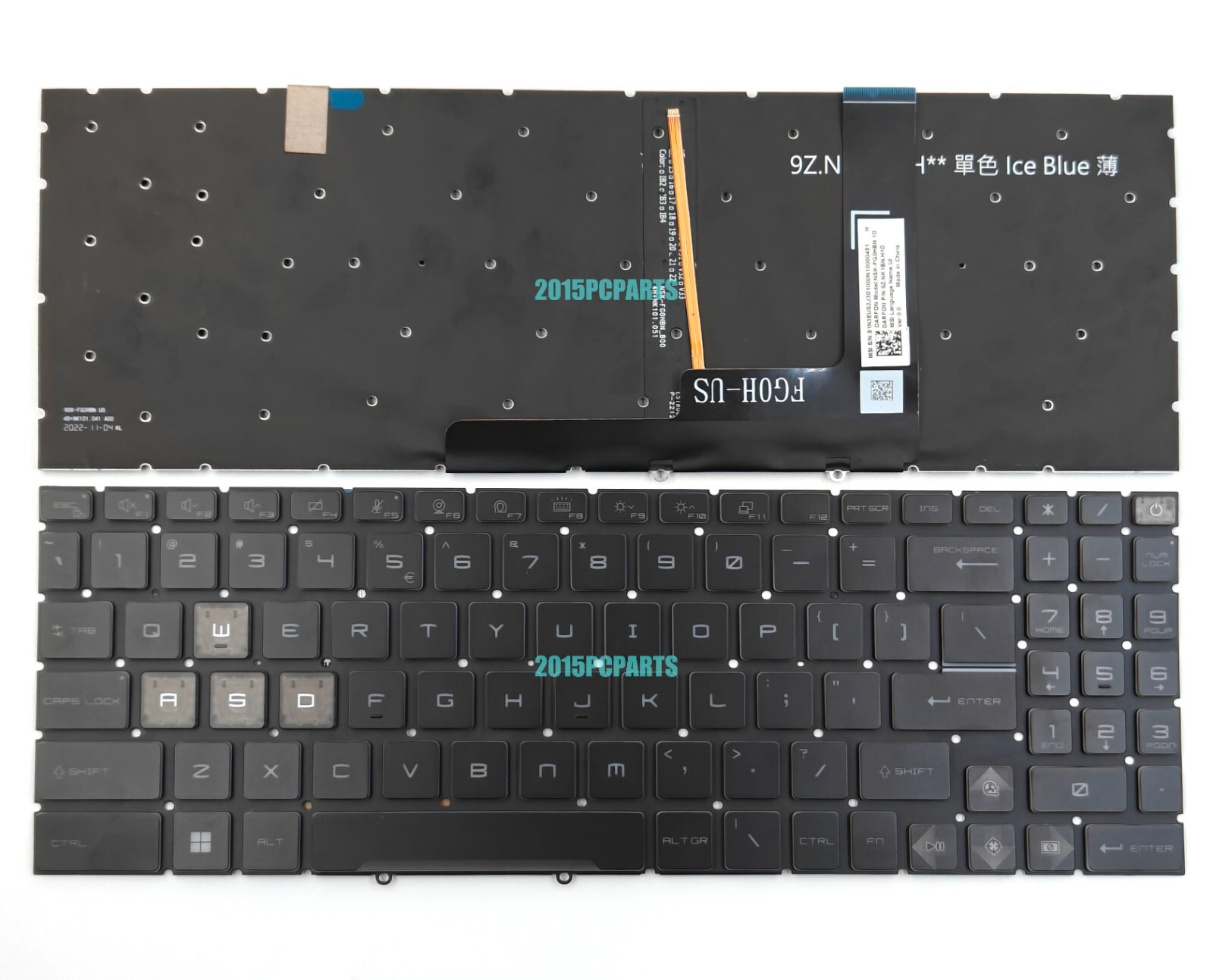 New MSI Cyborg 15 A12VE 15 A13VF MS-158P MS-15K1 Keyboard w/ Blue Backlit US